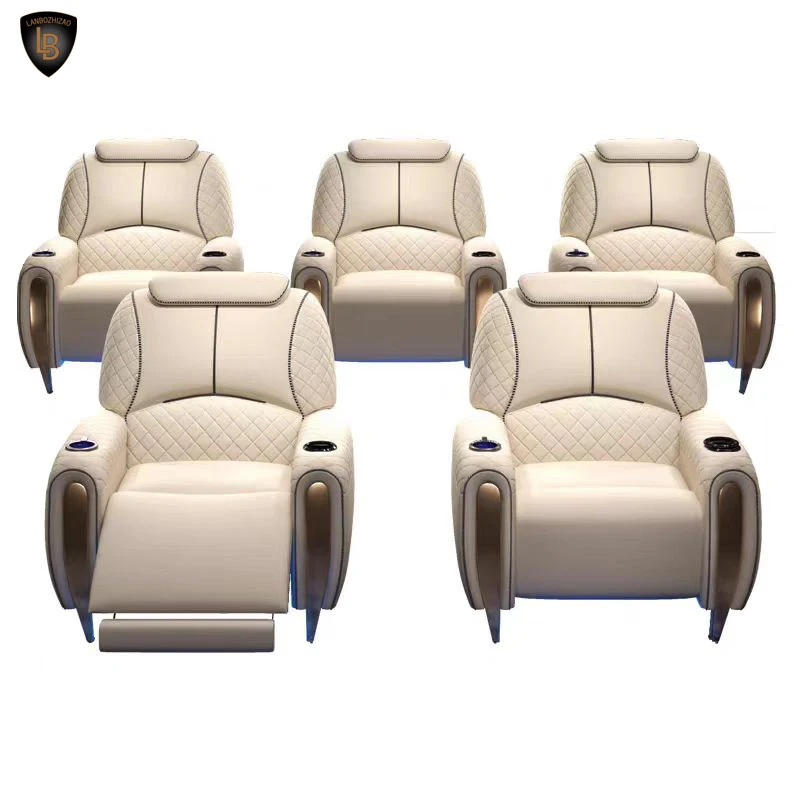 Hot Sales Luxury Custom Multi-Functional Home Theater Electric Sofa Chair Recliner Leather LED Massage for Couples Excellent for - Image 4