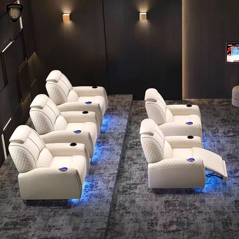 Hot Sales Luxury Custom Multi-Functional Home Theater Electric Sofa Chair Recliner Leather LED Massage for Couples Excellent for - Image 3