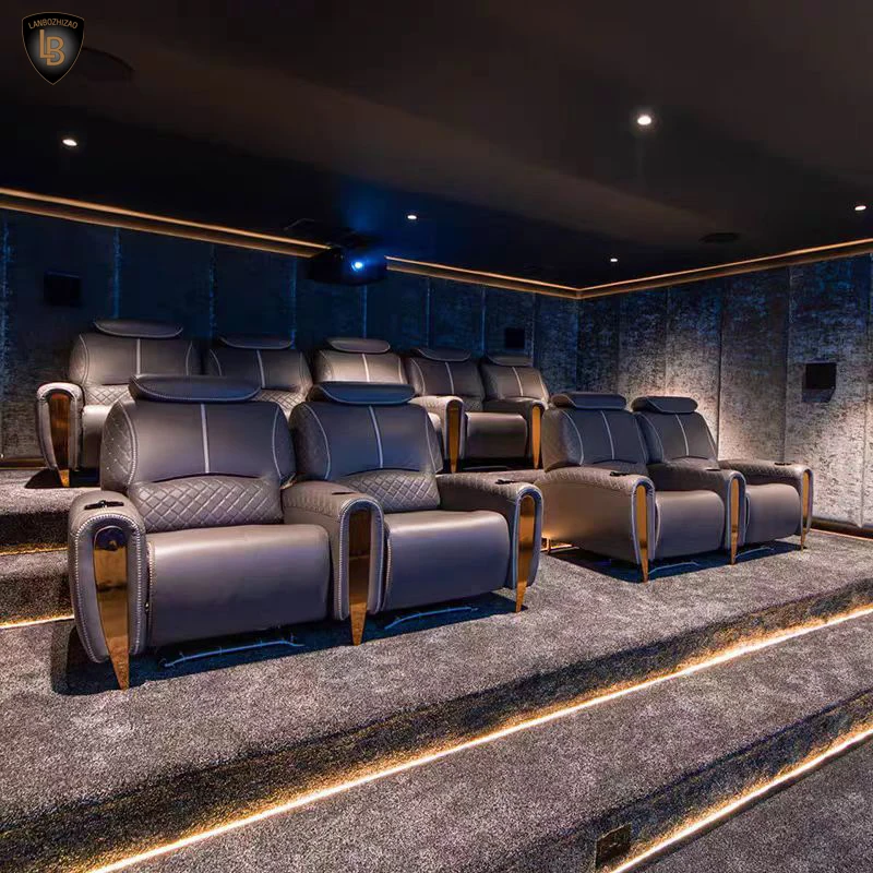 Hot Sales Luxury Custom Multi-Functional Home Theater Electric Sofa Chair Recliner Leather LED Massage for Couples Excellent for - Image 2